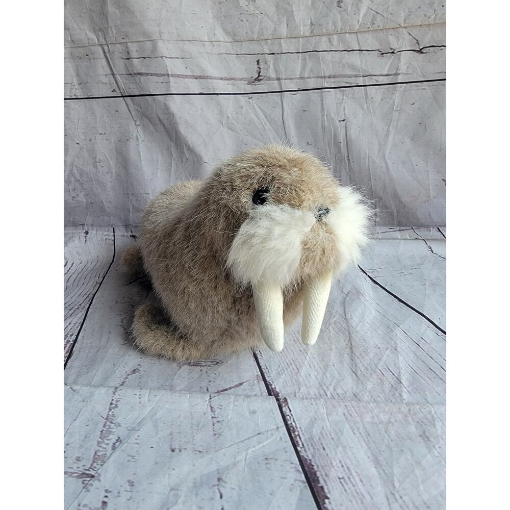 Gund Walrus Plush 1986 Stuffed Animal Toy 10inch Fuzzy Realistic Tan Color